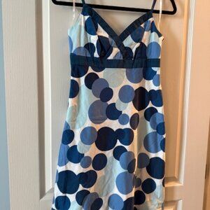 Ann Taylor Blue Polka Dot Dress - 0 Petite